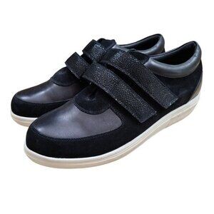 Gravity Defyer Womens Meeka Black Strap Sneaker Shoes 9 Plantars Fasciitis